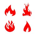 Fire Icons set vector Royalty Free Stock Photo