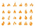 Fire Icons set vector Royalty Free Stock Photo