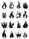 Fire icons set Royalty Free Stock Photo