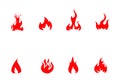 Fire Icons set vector Royalty Free Stock Photo