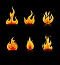 Fire Icons set vector Royalty Free Stock Photo