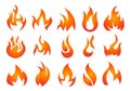 Fire Icons set vector Royalty Free Stock Photo