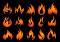 Fire Icons set vector Royalty Free Stock Photo