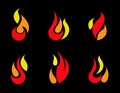 Fire Icons set vector Royalty Free Stock Photo