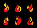 Fire Icons set vector Royalty Free Stock Photo
