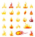 Fire Icons Vector Set Royalty Free Stock Photo