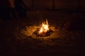 Fire inside a tent Royalty Free Stock Photo