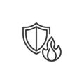Fire Insurance line icon Royalty Free Stock Photo
