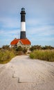 Fire Island lighthouse and house of lighthouse kee