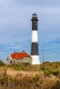 Fire Island lighthouse and keepers quarters, Long Island, NY