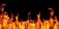Fire isolated over black Royalty Free Stock Photo