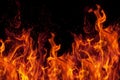 Fire isolated over black background Royalty Free Stock Photo