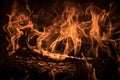Flame of fire isolated over black background Royalty Free Stock Photo