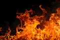 Fire isolated over black background Royalty Free Stock Photo