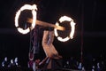 Fire juggler Lidvik Navratil performs in the Humberto Circus.