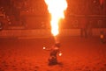 Fire juggler performs during Medieval Knight Show