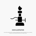 Fire, Lab, Light, Science, Torch solid Glyph Icon vector Royalty Free Stock Photo