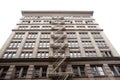 Fire ladder at houses in New York City isolated