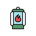 Fire, lamp icon. Simple color with outline vector elements of camping icons for ui and ux, website or mobile application Royalty Free Stock Photo