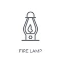 Fire lamp linear icon. Modern outline Fire lamp logo concept on