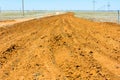 Fire lane in the Astrakhan steppe. Royalty Free Stock Photo