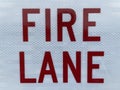 Fire Lane sign posted retail strip mall exterior Royalty Free Stock Photo