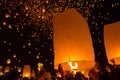 The sky floating lantern festival Royalty Free Stock Photo