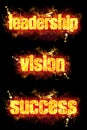 Fire Text Leadership Vision Success