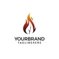 Fire leaf flame logo design Royalty Free Stock Photo