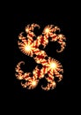 Fire letter S. Effect of Fractal Julia sets.