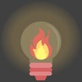 fire in the light bulb vector