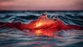 fire light in water A water waves border, representing the power and the energy of water. The border is red and pointed