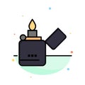 Fire, Lighter, Smoking, Zippo Abstract Flat Color Icon Template Royalty Free Stock Photo