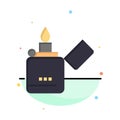 Fire, Lighter, Smoking, Zippo Abstract Flat Color Icon Template Royalty Free Stock Photo