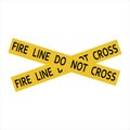 Fire line do not cross yellow caution tape. Royalty Free Stock Photo