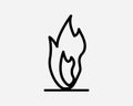 Fire Line Icon Flame Warm Heat Passion Romance Burn Burning Light Blaze Line Outline Shape Clipart Artwork Symbol Sign Vector EP Royalty Free Stock Photo