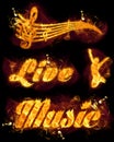 Fire Live Music Text and Stave