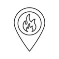 Fire location linear icon