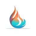 Fire logo design. Colorful flame icon. Bright burning flame or bonfire