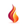 Fire logo design. Colorful flame icon. Bright burning flame or bonfire