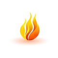 Fire logo design. Colorful flame icon. Bright burning flame or bonfire