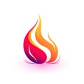 Fire logo design. Colorful flame icon. Bright burning flame or bonfire