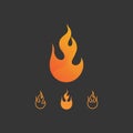 fire logo and icon, hot flaming element Vector flame illustration design energy, warm, warning, cooking sign, logo, icon, light, Royalty Free Stock Photo