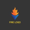 fire logo and icon, hot flaming element Vector flame illustration design energy, warm, warning, cooking sign, logo, icon, light, Royalty Free Stock Photo