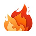 Fire logo paper cut. Flame icon from layers. Burning bonfire Royalty Free Stock Photo