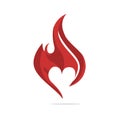 Fire love, flame, vector illustration Royalty Free Stock Photo