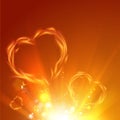 Fire love hearts. Royalty Free Stock Photo