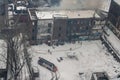 Montreal / Quebec, Canada, January 3rd, 2020 :Fire at 977 Lucien l`Allier