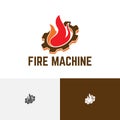 Fire Machine Gear Flame Factory Industry Logo