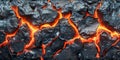 Fire magma texture. Volcano eruption lava background. Hot molten magma flows. Generated by AI Royalty Free Stock Photo